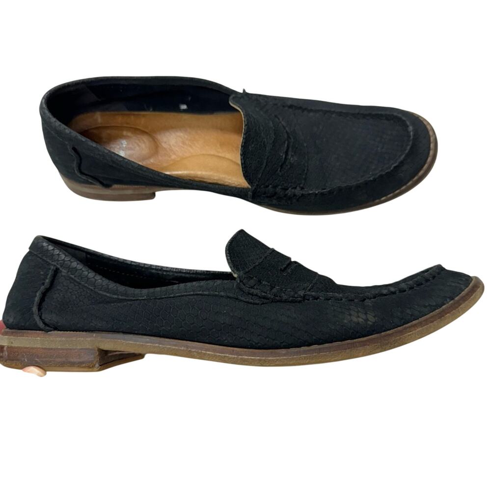 Sperry Black Suede Leather Penny Loafer Flats Womens 10 Classic Comfort Shoes